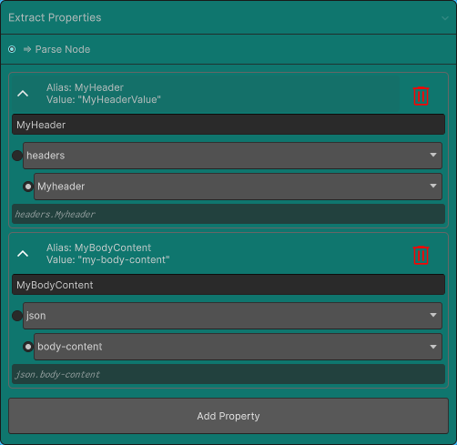 Extract Properties Node diagram
